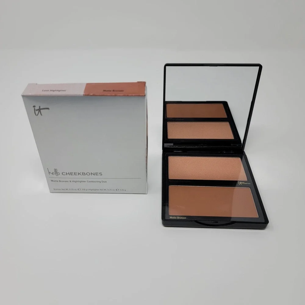 IT Cosmetics Hello Cheekbones‎ Matte Bronzer Love Highlighter Contour Duo New